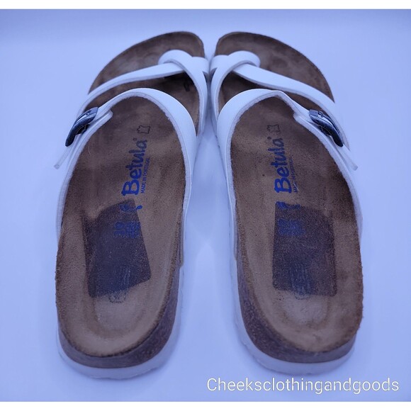 Betula by Birkenstock White Mia Soft Faux Leather Sandals Women's size 8/39 - Picture 5 of 8